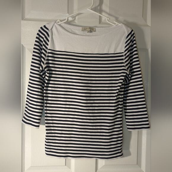 Jones New York Black and White stripped 3/4 in sleeve shirt size small - Picture 1 of 4